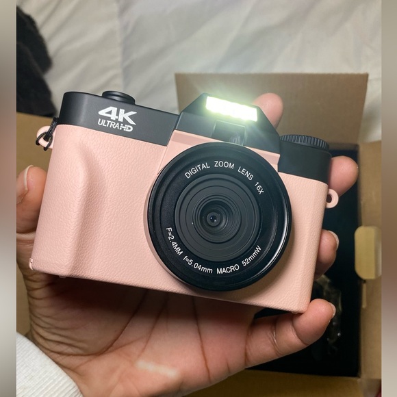 Pink 4K Digital Camera, 56MP Camera with 180° Flip Screen, - Picture 17 of 17